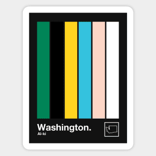 Washington State Flag // Original Minimalist Artwork Poster Design Magnet